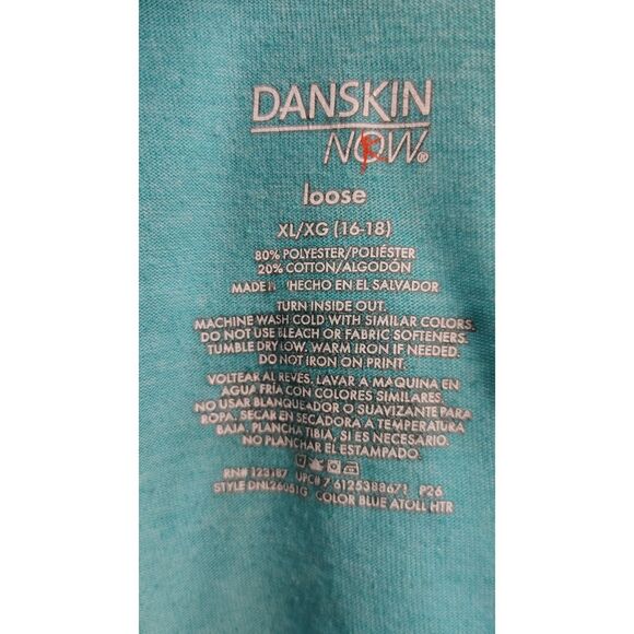 DANSKIN NOW Women's "IT'S GO TIME" Teal Razorback Tank Top Size XL - Picture 3 of 6